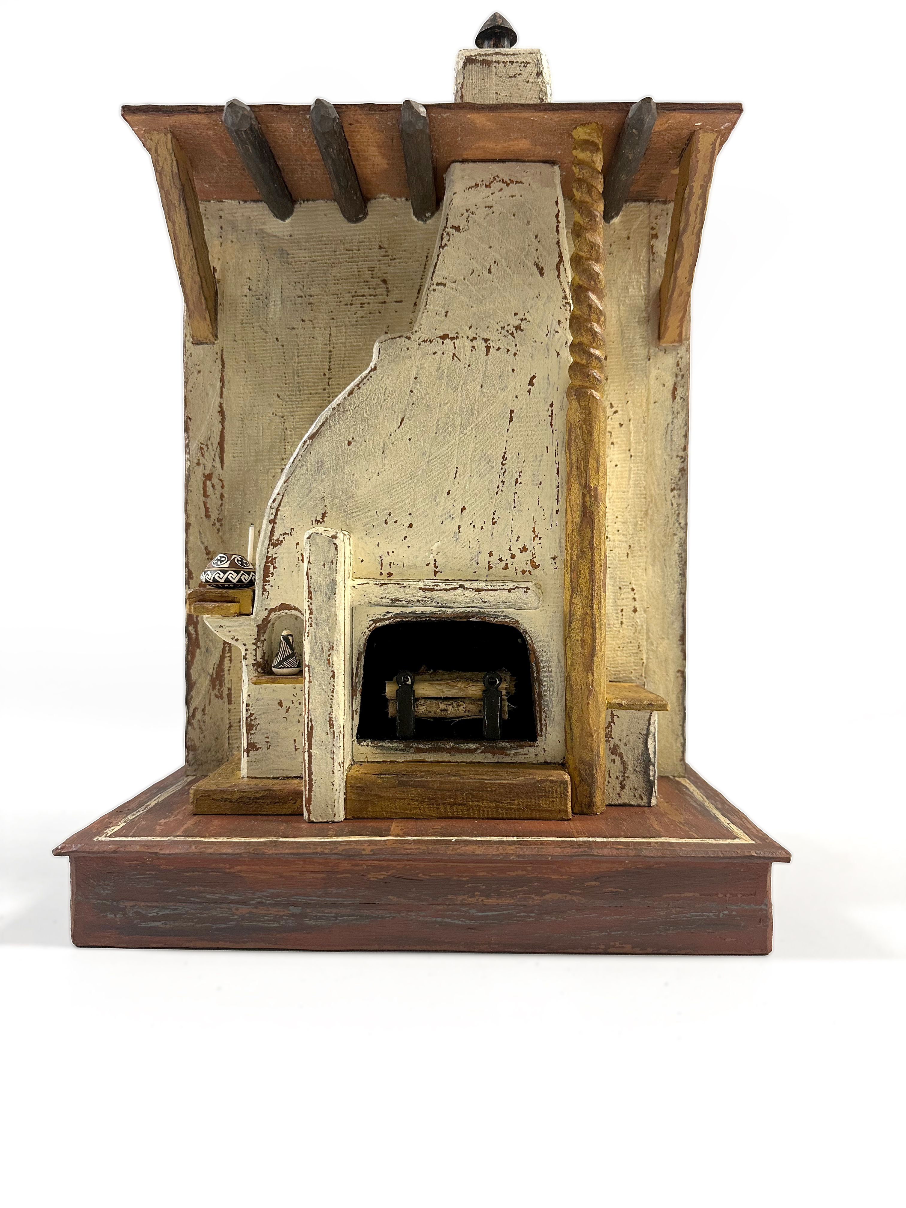 Fechin House Studio Fireplace sculpture, front view