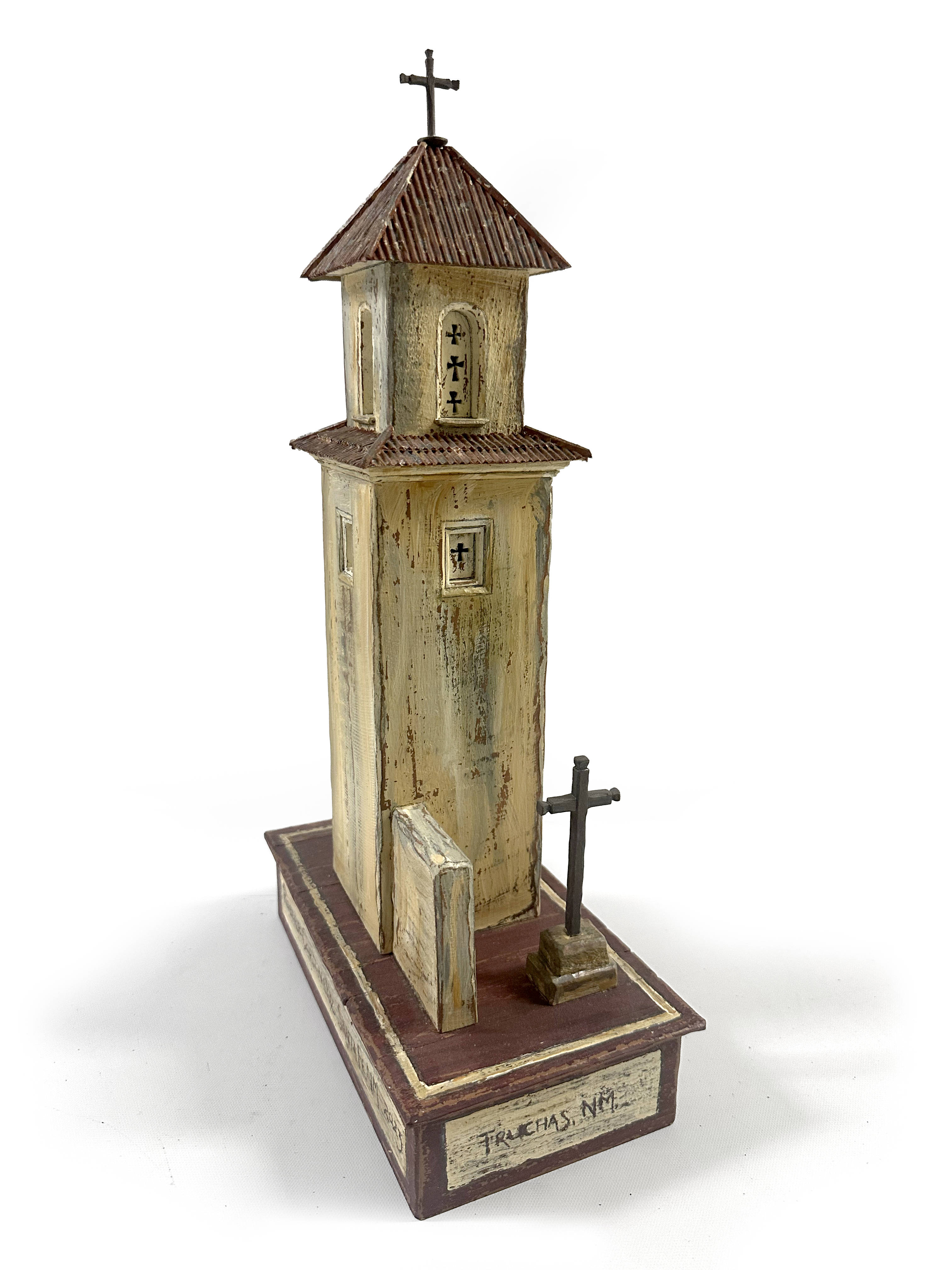 Tower: Nuestra Señora del Sagrado Rosario sculpture, front view